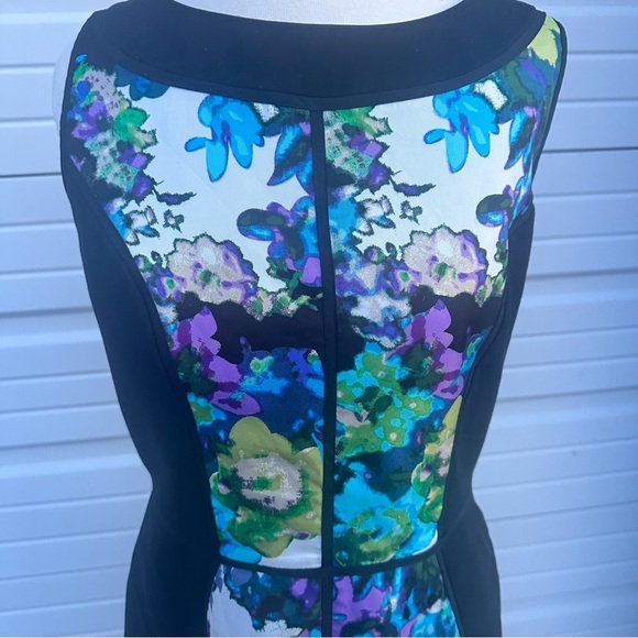 Ellen Tracy Blue Sheath Midi Dress Sleeveless Crew Neck - Picture 2 of 12